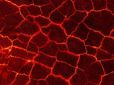 çatlaklar ile dünyanın sıcak yüzeyi