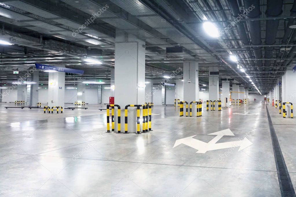 Parking garage - interior shot of multi-story car park