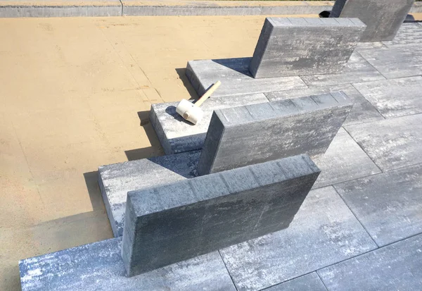 Leggen vloer betonnen tegel — Stockfoto