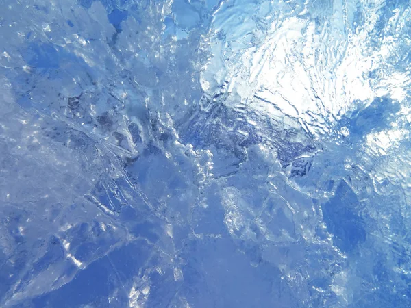 Niebieska mrożona tekstura lodu — Zdjęcie stockowe