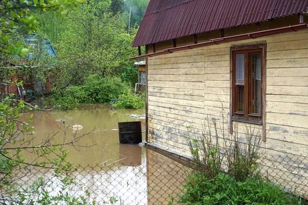 Flooding Houses Rising Water Forest — Stock Photo, Image