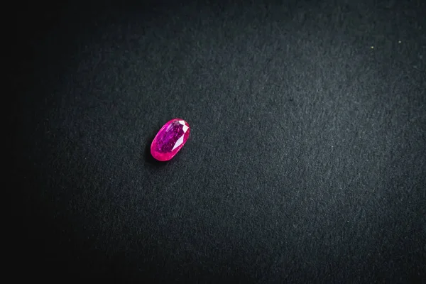 Red Ruby Precious Stones Jewellery Black Paper — Stock Photo, Image