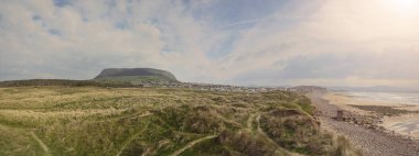 Knocknarea tepe, Kraliçe Maeve mezar, Silver Str Panorama görüntü