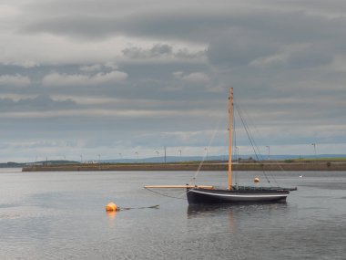 Galway koyunda siyah ticaret ahşap tekne, Konsept geleneği, vintage, tarih. Zanaat,