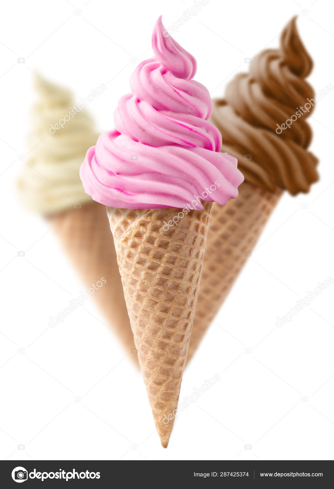 Set Ice Creams White Background Stock Photo by ©pixelliebe 287425374