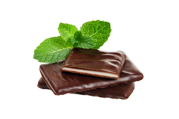 Cioccolato Con Foglie Menta — Foto Stock