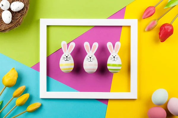 Happy Easter Card Template Copy Space — стоковое фото