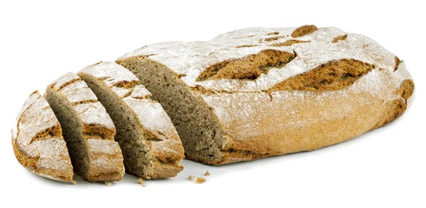 Bröd Vit Bakgrund — Stockfoto