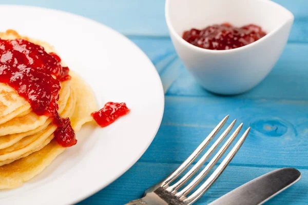 Deliciosos Panqueques Con Bayas — Foto de Stock