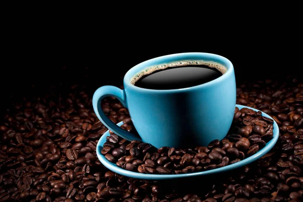 Fekete Csésze Kávét — Stock Fotó