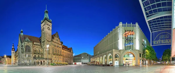 Vista Ciudad Chemnitz Iluminación Concepto Viaje — Foto de Stock