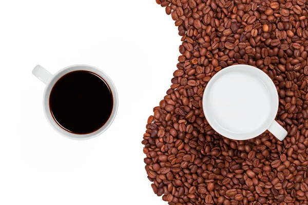 Fekete Fehér Csésze Kávé — Stock Fotó