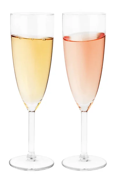 Slavnostní Sklenice Šampaňského Izolované Bílém Pozadí — Stock fotografie