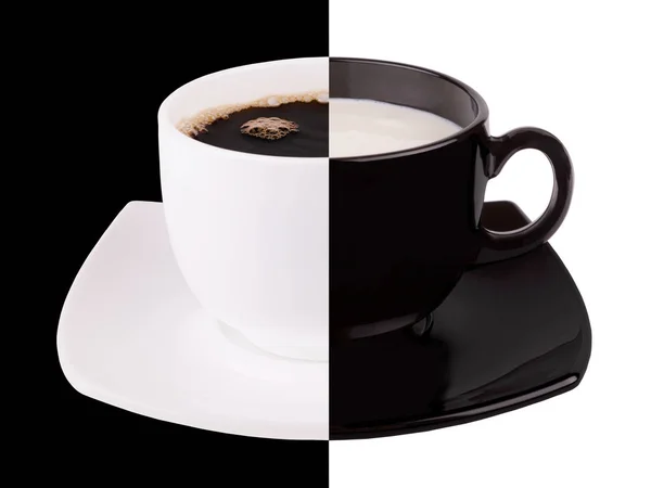 Still Life Coffee Milk White Black Background — Stock Photo, Image