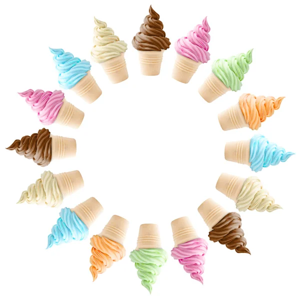 Frame Copy Space Made Ice Cream Cones — 图库照片