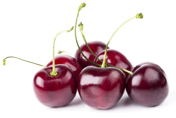 Red Cherries Isolated White Background — Stock Photo, Image