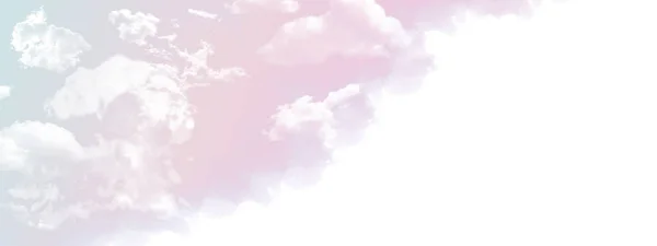 Zarter Pastellhintergrund Mit Blassem Himmel Und Weißen Wolken Stockbild