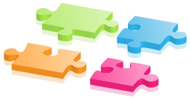 renkli bulmacalar, sadece vektör illüstrasyon