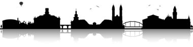 Saarbruecken siluet silueti, sadece vektör illüstrasyon  