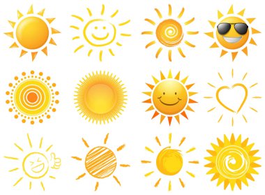 güneşler kümesi, sadece vektör illüstrasyon 