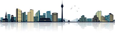 Düsseldorf siluetsilueti, sadece vektör illüstrasyon  