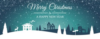 Mutlu Noel kartı şablonu, sadece vektör illüstrasyon 