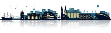 Bremen silueti silueti, sadece vektör illüstrasyon  
