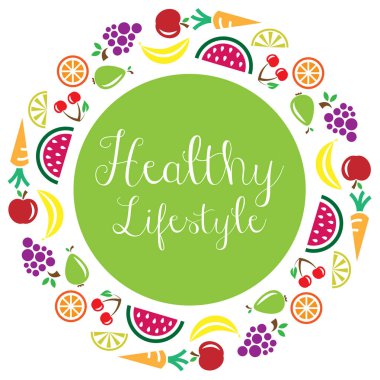 sağlıklı yaşam kartı, sadece vektör illüstrasyon      