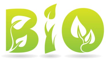 Beyaz arka plan üzerine Bio harfi, sadece vektör illüstrasyon      