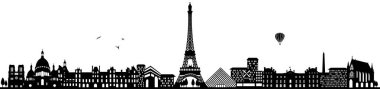 Paris silueti silueti, sadece vektör illüstrasyon   