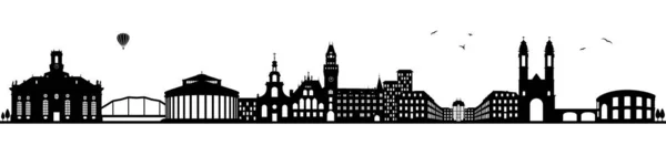 Silhouette Der Saarländischen Skyline Einfach Vektorillustration — Stockvektor