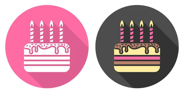 Iconos Pastel Cumpleaños Simplemente Vector Ilustración — Vector de stock