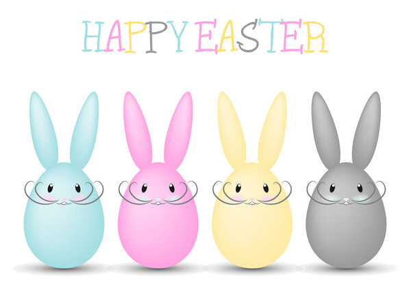 Happy Easter card template, simply vector illustration    