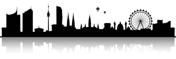 Silueta Del Skyline Viena Ilustración Vectorial Simple — Vector de stock
