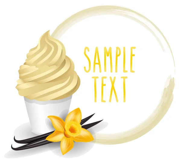 Vanilla Ice Cream Simply Vector Illustration — Stock Vector