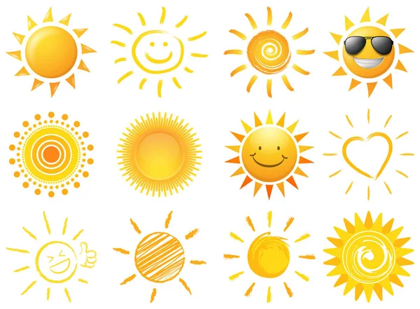 güneşler kümesi, sadece vektör illüstrasyon 