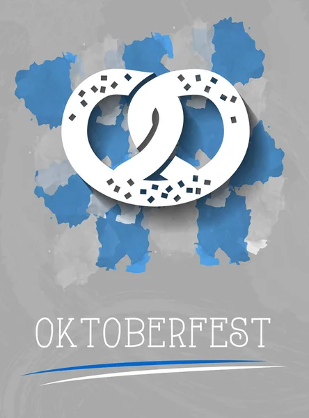 Oktoberfest Písmo Prezel Ikona Jednoduchá Vektorová Ilustrace — Stockový vektor