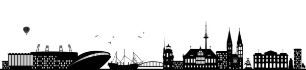 Bremen Skyline Sziluettje Egyszerűen Vektoros Illusztráció — Stock Vector