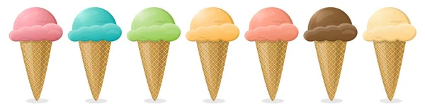 Set Various Ice Cream Icons Simply Vector Illustration — Stock Vector