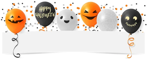 Halloween Kartenvorlage Mit Luftballons Einfach Vektorillustration — Stockvektor