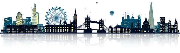 London Skyline Silhouette Semplicemente Illustrazione Vettoriale — Vettoriale Stock