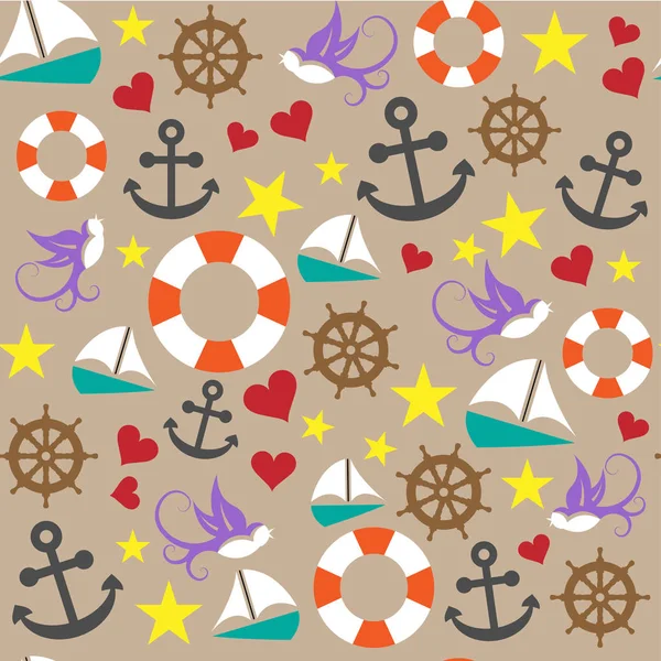 dikişsiz deniz deseni, sadece vektör illüstrasyon  