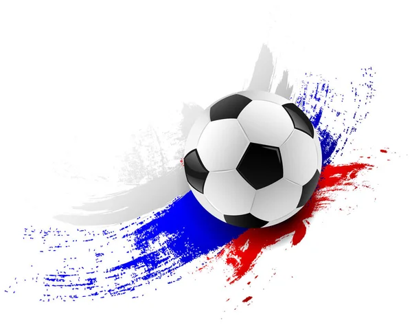 Bannière Football Avec Drapeau Russe Illustration Vectorielle Simple — Image vectorielle