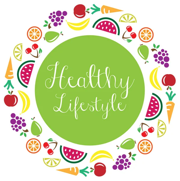 sağlıklı yaşam kartı, sadece vektör illüstrasyon      