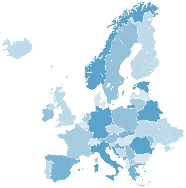 Europa Kaart Gewoon Vector Illustratie — Stockvector