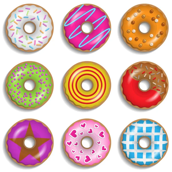 renkli donutlar, sadece vektör illüstrasyon   