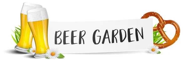 bira bahçe afiş, sadece vektör illüstrasyon      