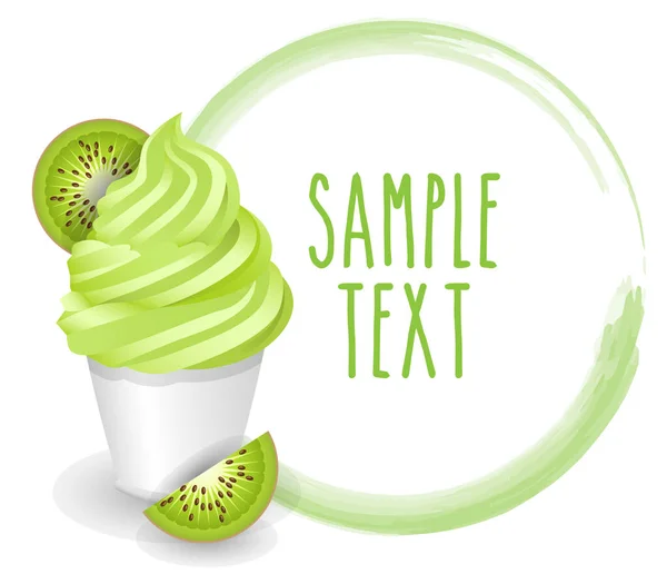 Kiwi Ice Cream Simply Vector Illustration — Stock Vector