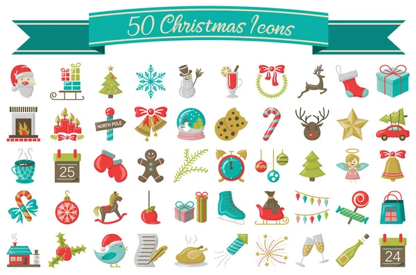 Weihnachtskarten Vorlage Mit Festlichen Symbolen Einfach Vektorillustration — Stockvektor