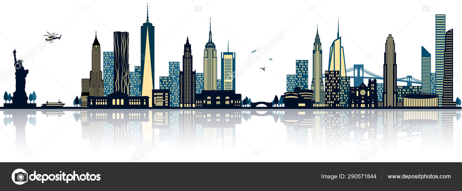 New York Skyline Silhouette Simply Vector Illustration Vector Image By C Pixelliebe Vector Stock